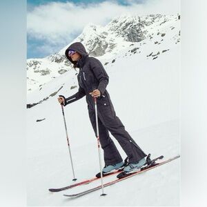 FP Movement by Free People Quilted Black Ski Jumpsuit